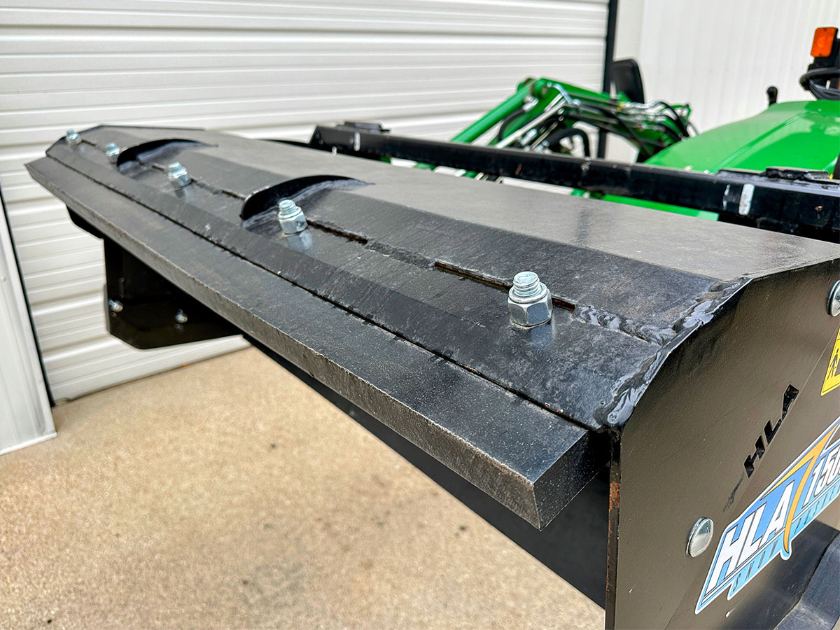 Bolt-On UHMW Back Drag Edge on HLA Snow Pusher