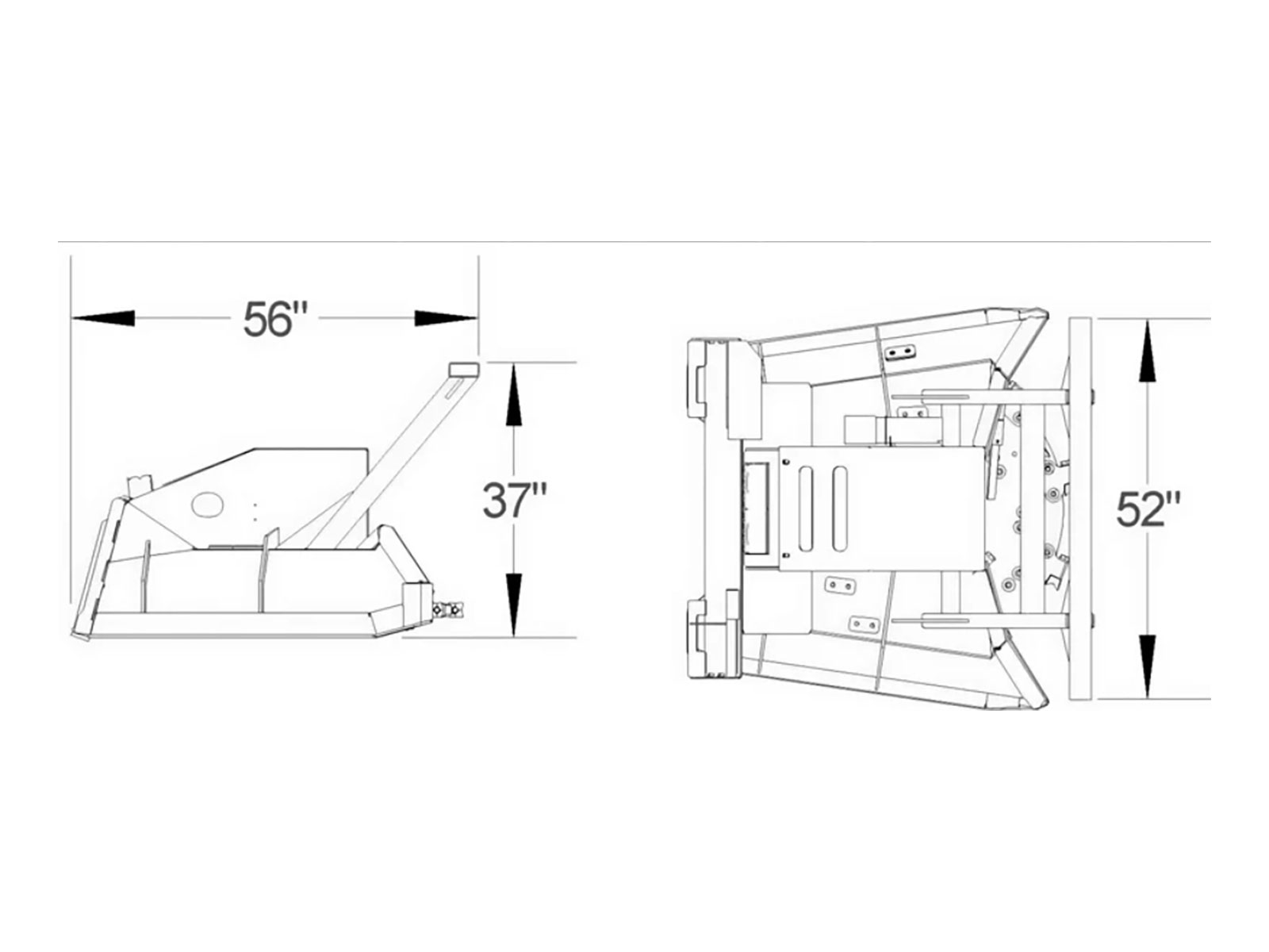 Dimensions of 44" Forestry Disc Mulcher