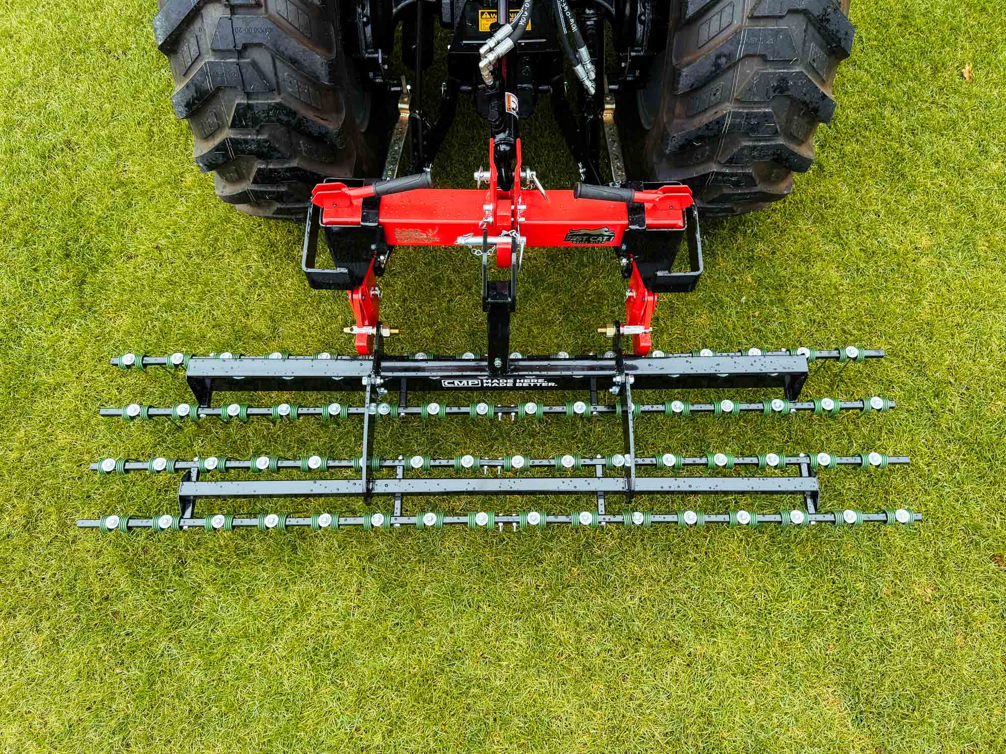Top View of 80" Heavy Duty Dethatcher Rake