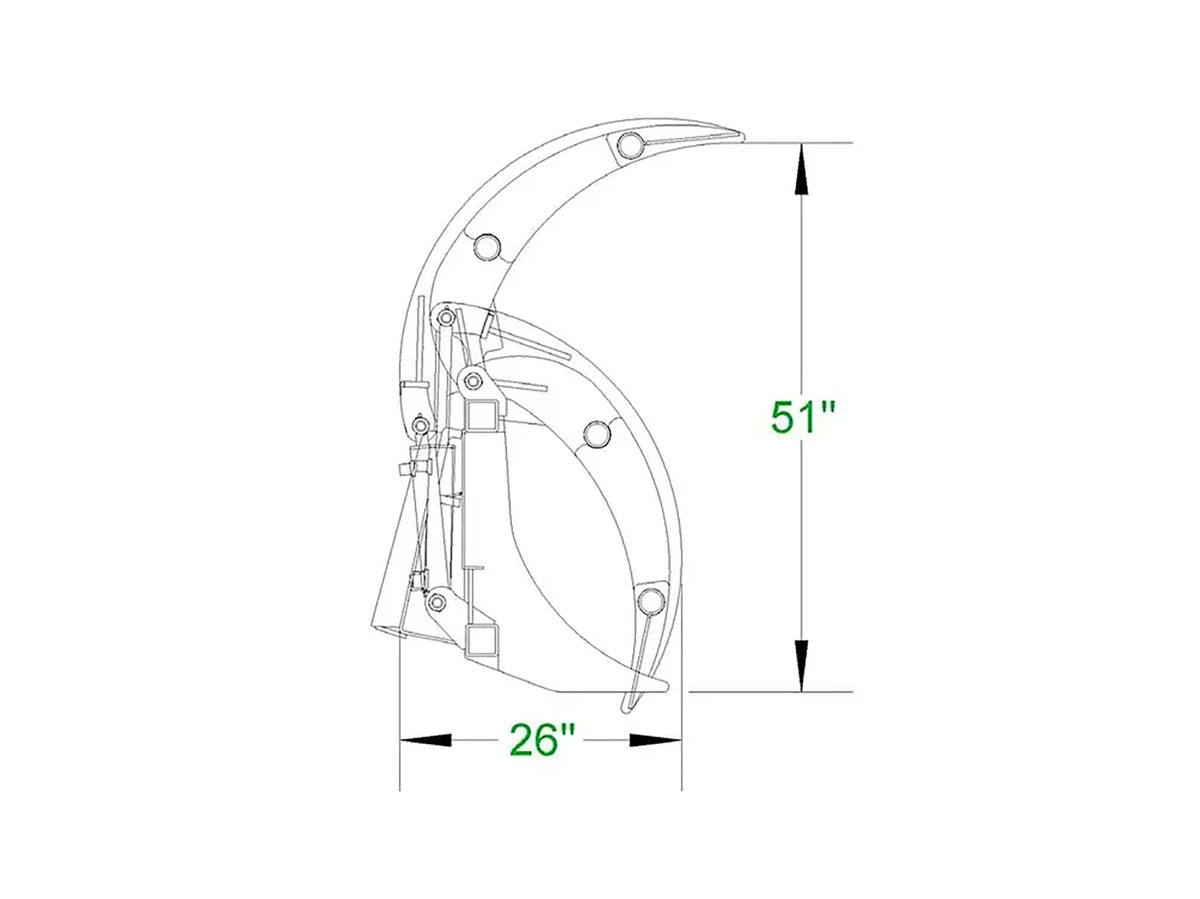 IronCraft Heavy Duty Grapple Rake Dimension Diagram