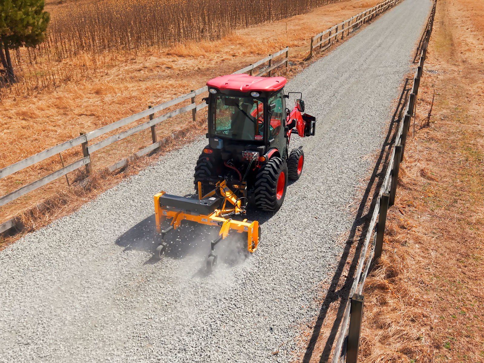 Nortec Raptor Power Rake on Gravel Drive