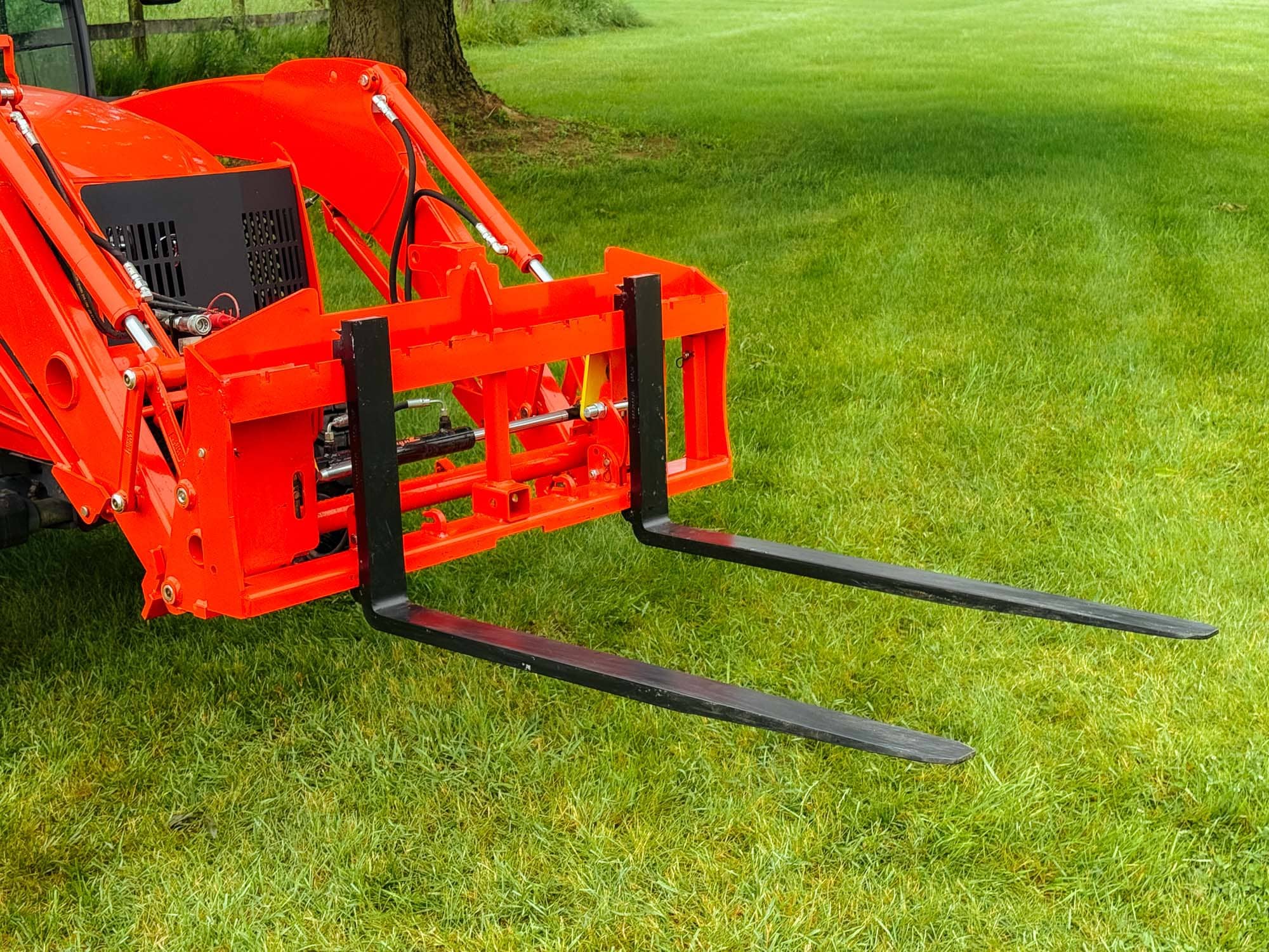 front angled view of pallet forks