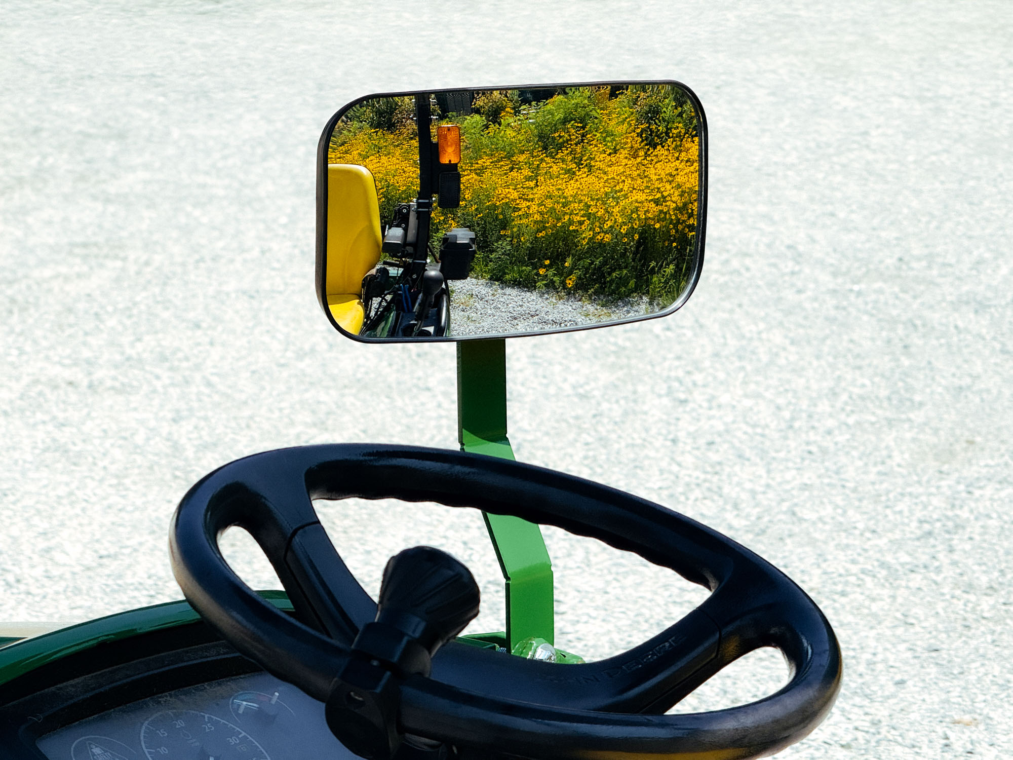 Rear View Mirror for Tractors with Bolt-On Bracket
