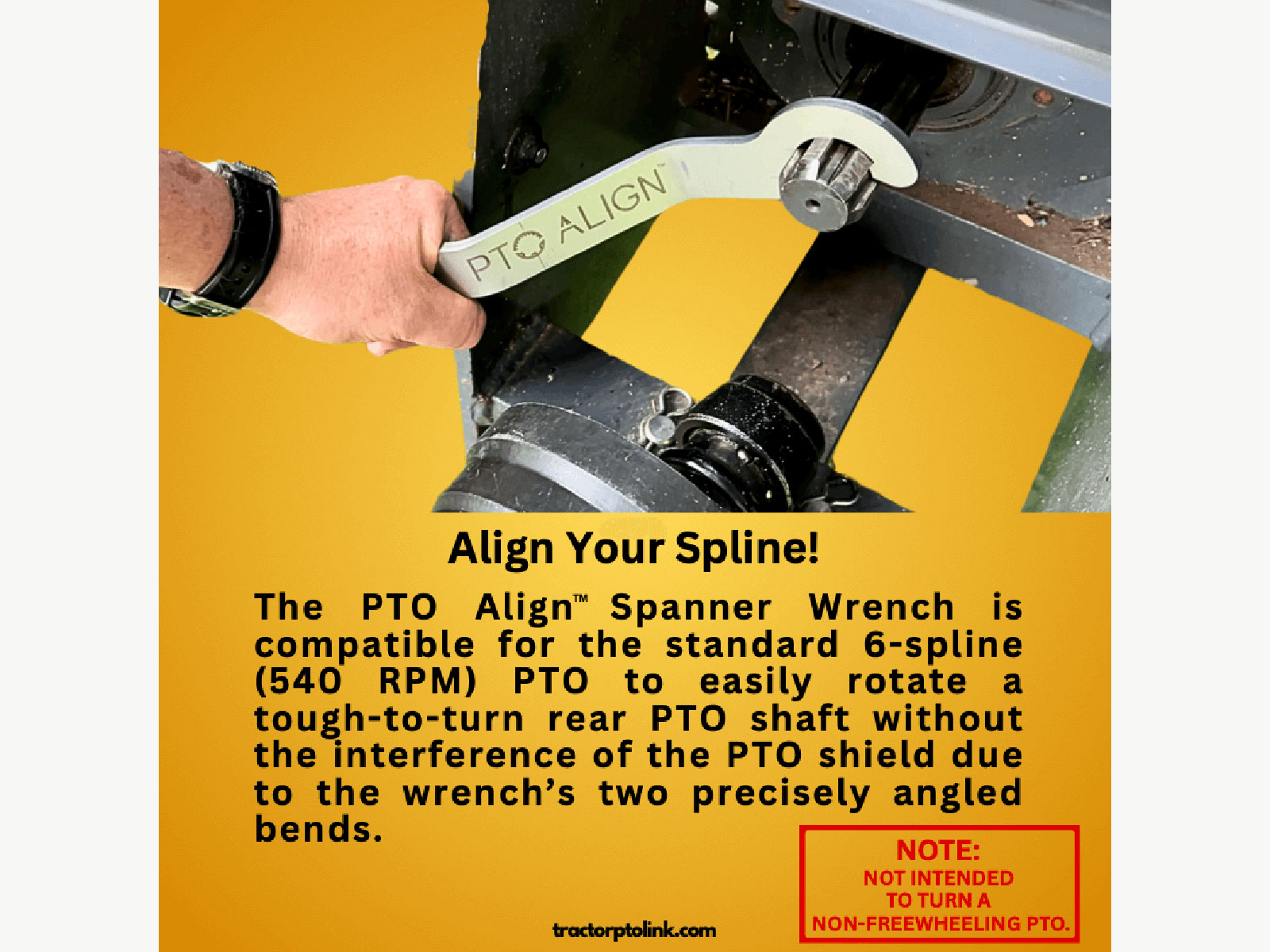 PTO Align Spanner Wrench on Output Spline