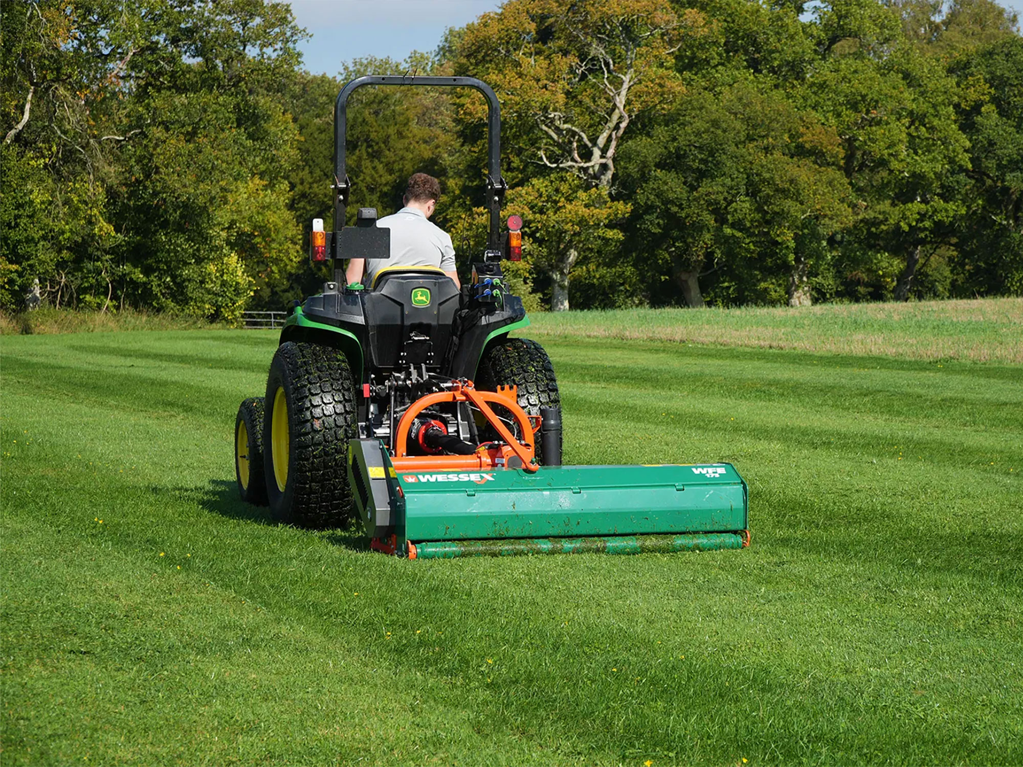 Mowing Grass with Wessex WFE Flail Mower